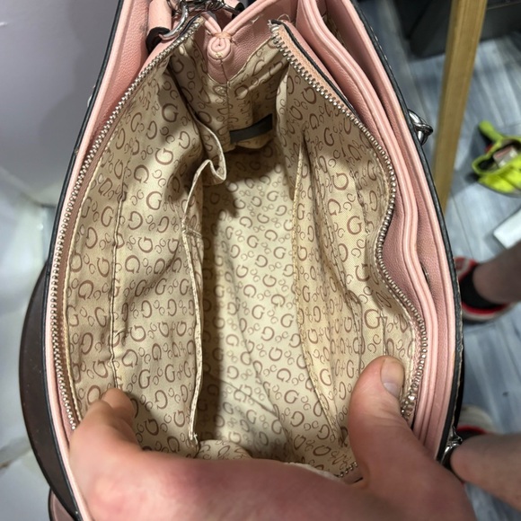 2/$25 Guess Pink Satchel with Braded Handles with Silver Accents - Picture 6 of 9